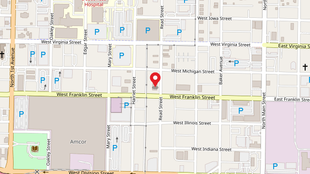 Map showing Dartt Automotive by Eich Brothers at 301 W Franklin St, Evansville, IN 47710